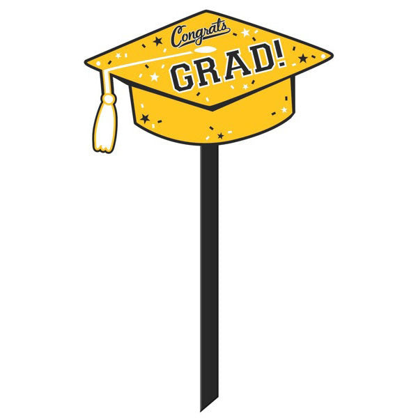 Graduation Yellow Lawn Sign 20.5" | 1 ct