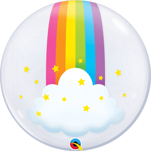 24-Inch Rainbow Clouds Deco Bubble Balloon