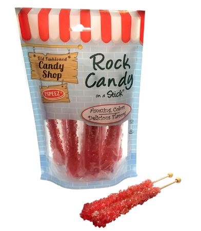 ESPEEZ Rock Candy On A Stick Red-Strawberry | 8pcs