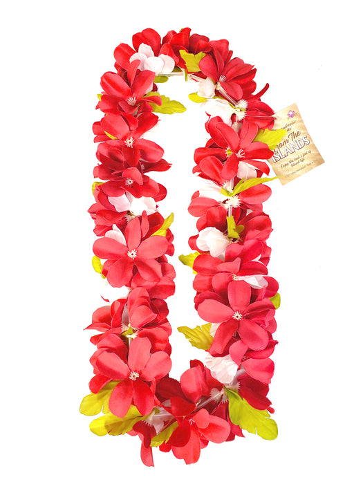 Red & White Flower Lei | 1ct