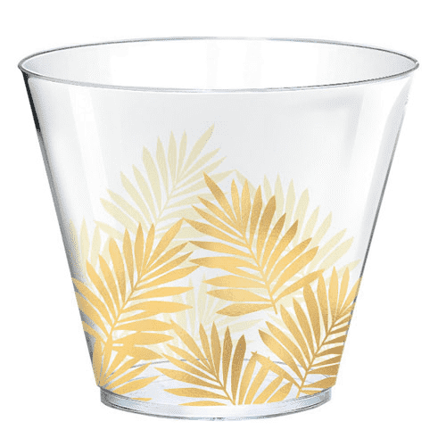 Palm Leaf Plastic Tumblers 9oz  | 30 ct