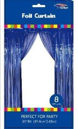Graduation Blue Metallic Curtain 8ft | 1 ct