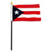 Puerto Rico Flag with Stick | 4" x 6"