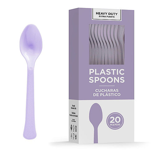 Lavender Heavy Duty Plastic Spoons | 20ct