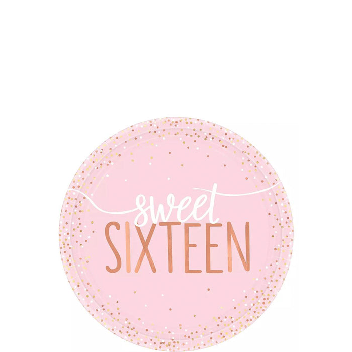 Sweet 16 Pink Dessert Plates | 8ct