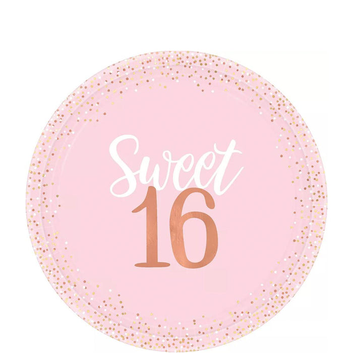 Sweet 16 Pink Lunch Plates | 8ct