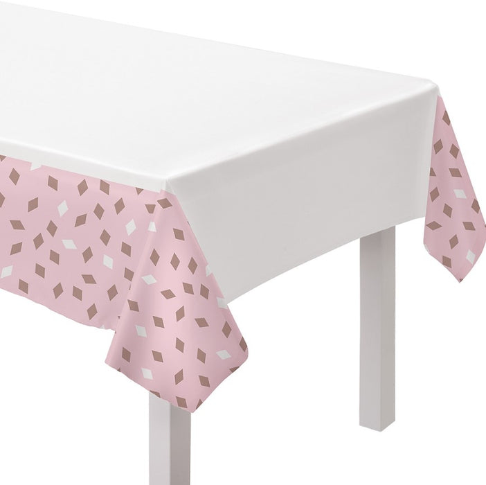 Blush Birthday Table Cover 54in x 102in | 1ct