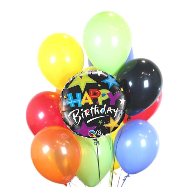 Happy Birthday Brilliant Stars Balloon Bouquet