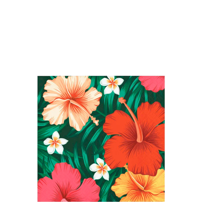 Tropical Flowers Beverage Napkins | 16ct