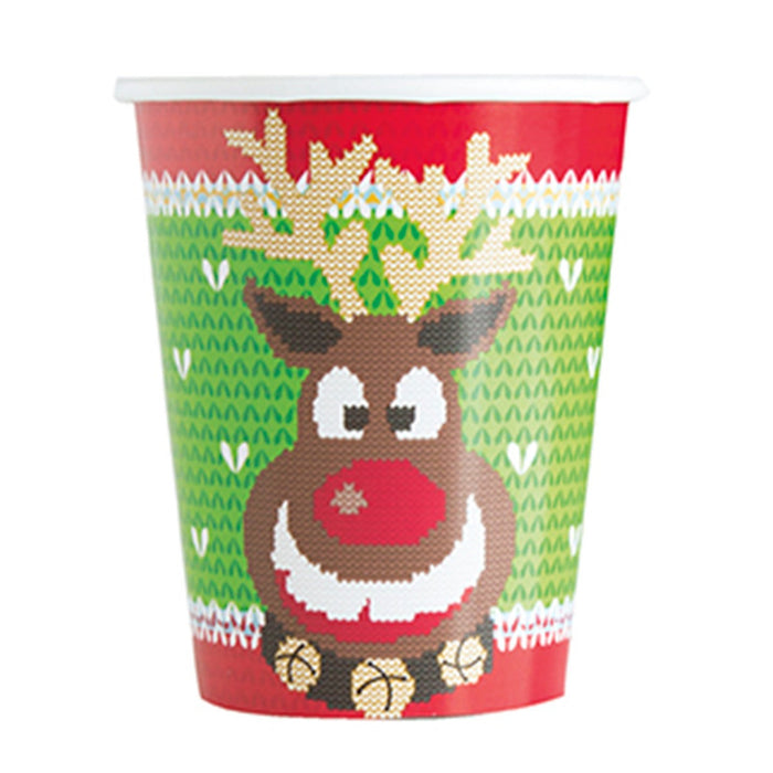 Christmas Ugly Sweater Paper Cups 9oz | 8ct