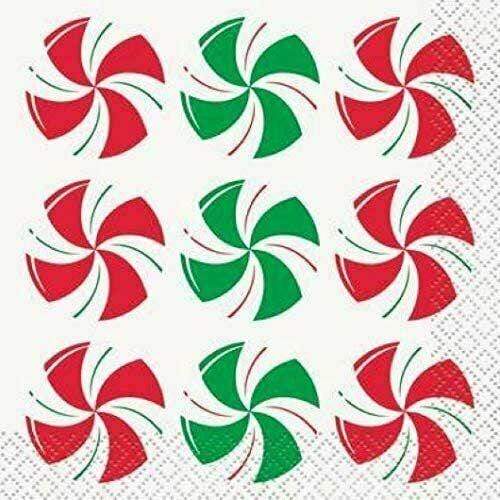 Christmas Peppermint Beverage Napkins | 16ct