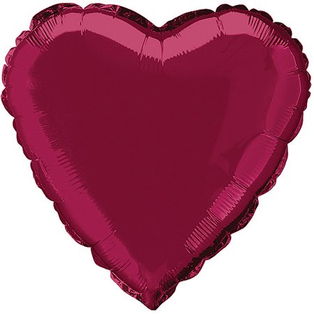 Burgundy Heart Mylar Balloon 18" | 1 ct