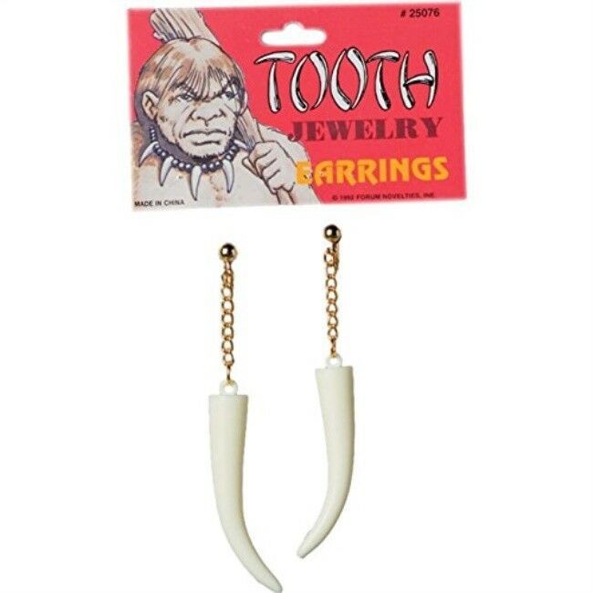 Stone Age Sabretooth Earrings Costume Accessory | 1 ct