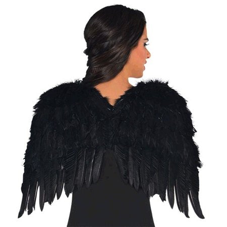 Adult Black Feathered Wings  | 1 ct
