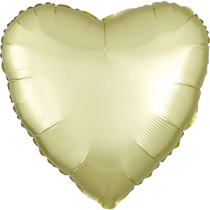Pastel Satin Yellow Heart Mylar Balloon 18"  | 1 ct