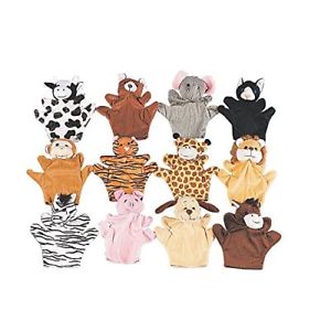 Animal Velour Hand Puppets | 12ct