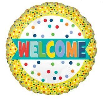 Welcome Lots of Dots Mylar Balloon 18in | 1ct