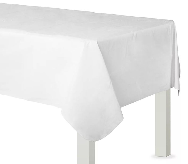 Frosty White Flannel Backed Vinyl Table Cover 52"x90" | 1ct