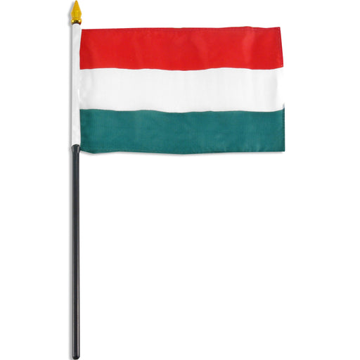 Hungary Flag with Stick | 4" x 6"
