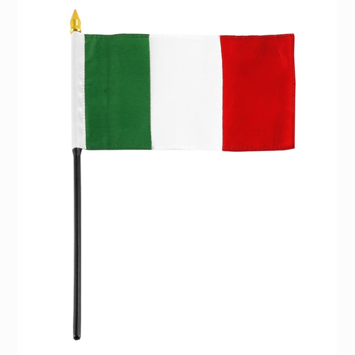 Italy Flag with Stick | 4" x 6"