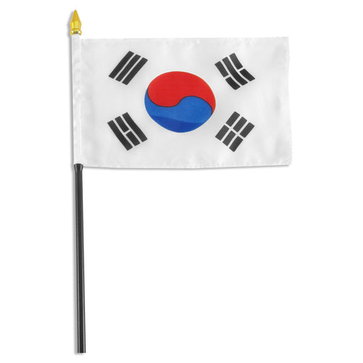 South Korea Flag with Stick | 4" x 6"