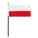 Poland Flag with Stick | 4" x 6"