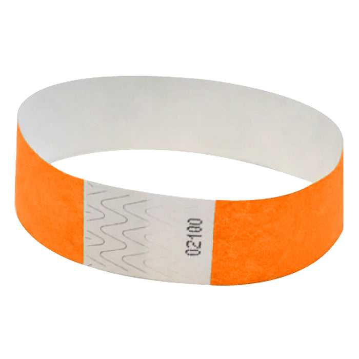 Neon Orange Tyvek Wristband | 100ct