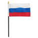 Russia Flag with Stick | 4" x 6"