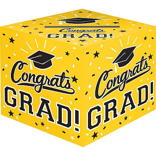 Graduation Yellow Card Holder Box 12" | 1 ct