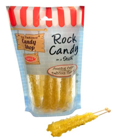ESPEEZ Rock Candy On A Stick Yellow-Banana | 8pcs